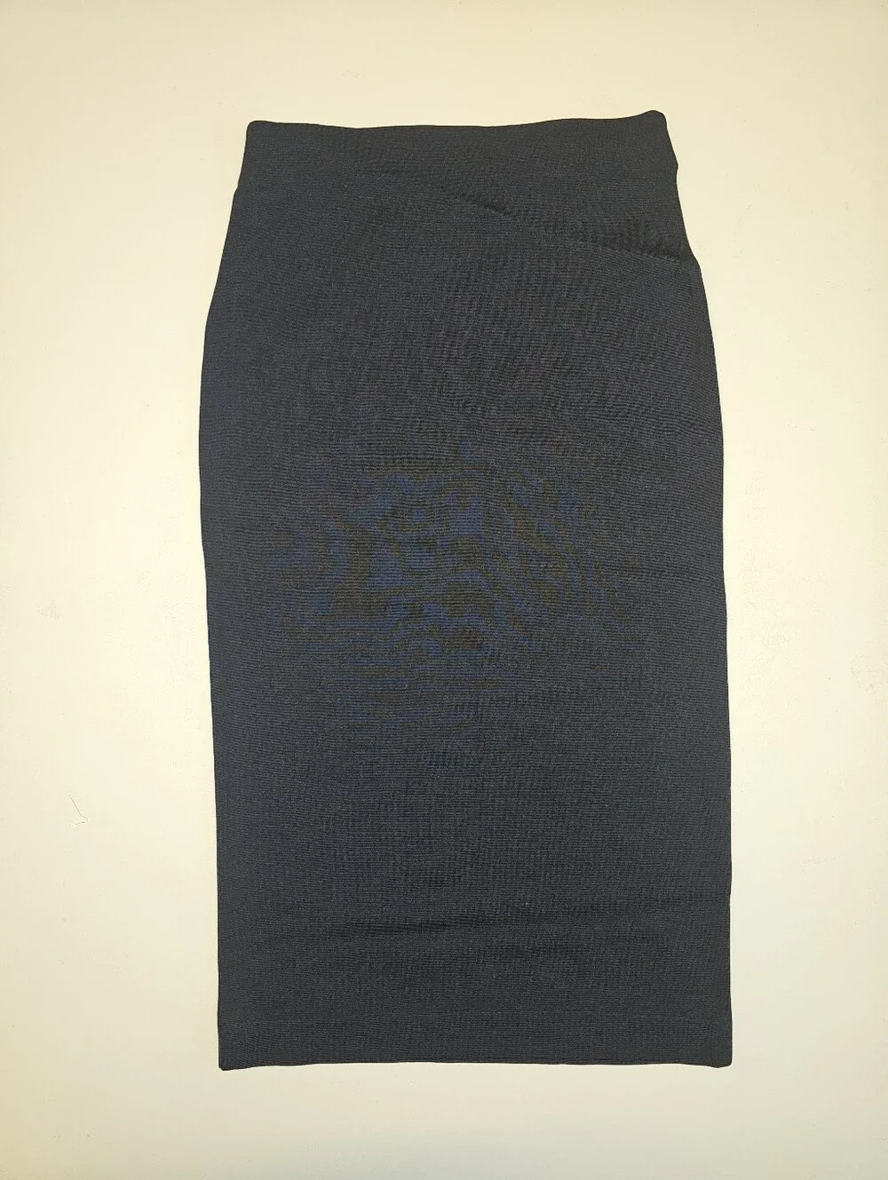 NWT | 4 | H&M | Navy Blue Stretch Knit High-Waist Midi Pencil Skirt
